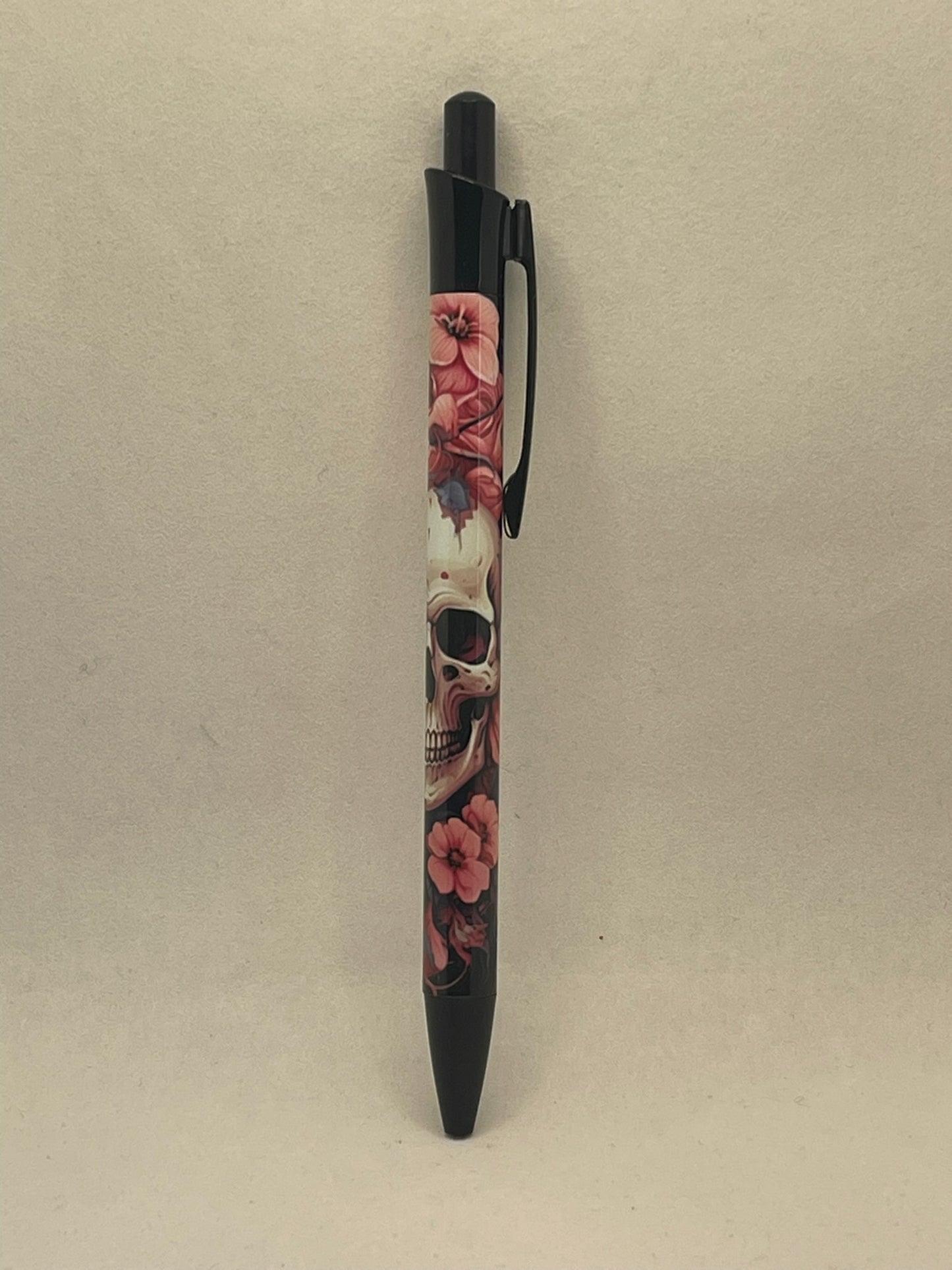 Pink Rose Skull Pen