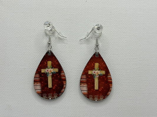 Double-sided Cross Earrings