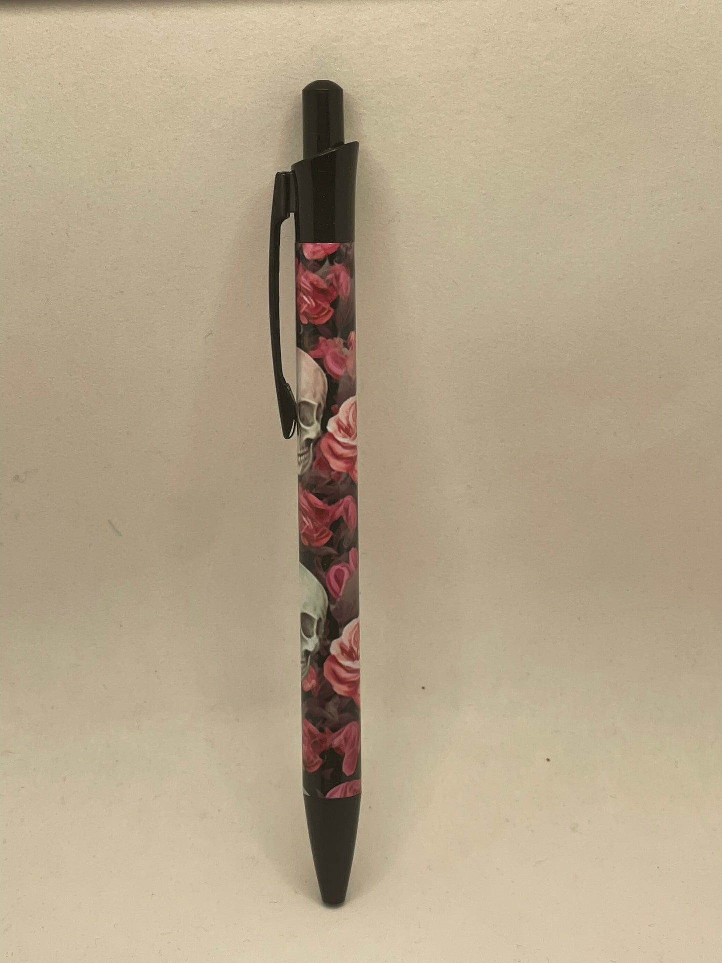 Pink Rose Skull Pen