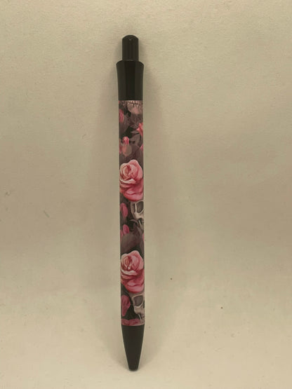 Pink Rose Skull Pen