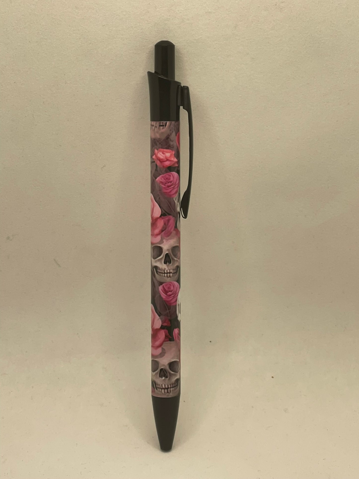 Pink Rose Skull Pen