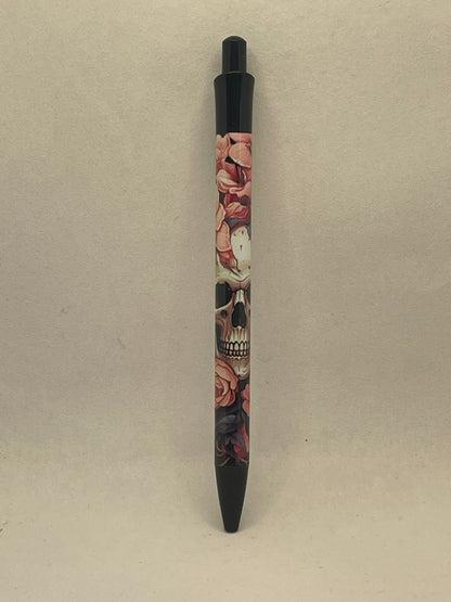 Pink Rose Skull Pen