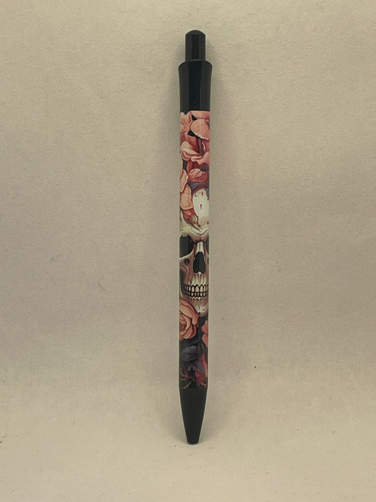Pink Rose Skull Pen
