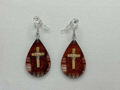 Double-sided Cross Earrings